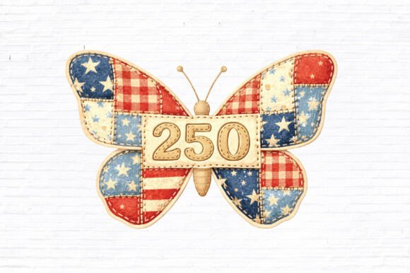 250 Butterfly PNG Patriotic Clipart: Blending Vintage Charm with Modern Design