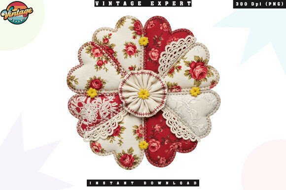 Bringing Cottagecore to Life with Vintage Patchwork Floral Fabric PNG