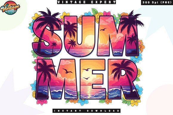 Colorful Beach Sunset Summer PNG Design Guide