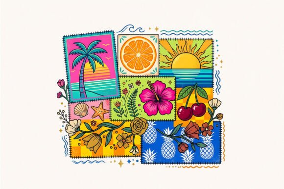Colorful Summer Collage PNG: Creative Applications for Seasonal Projects