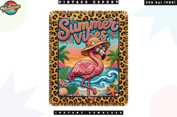 Cute Flamingo Summer Vibes Beach PNG: A Must-Have Design for Summer-Inspired Projects