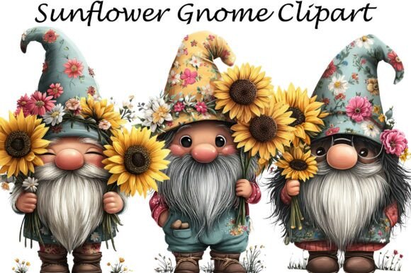 Evaluating Watercolor Sunflower Gnome Clipart for Creative Projects and Commercial Use