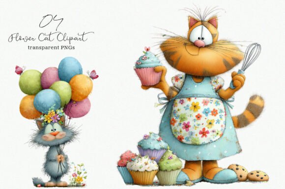 Flower Cats Clipart: Elevating Creative Projects with Whimsical Design