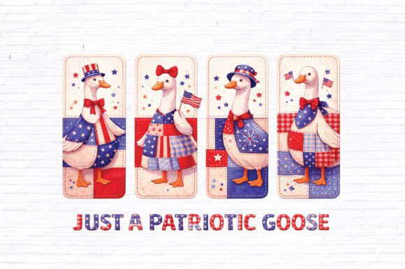 Funny 4th of July Goose Clipart for Creative Projects
