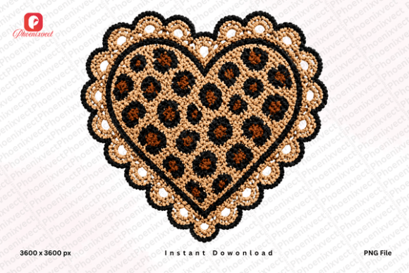 Leopard Crochet Lace Heart PNG: Boho Design Guide