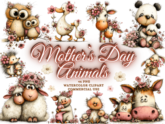 Mothers Day Animals Clipart Baby Animals: Strategic Assets for Seasonal Product Development