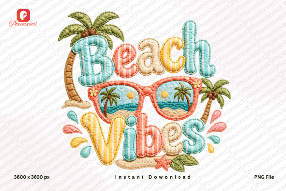 Palm Tree Sunglasses Summer Vibes PNG