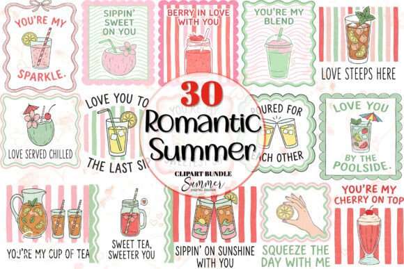 Romantic Summer Sweet Drink Puns Clipart Guide