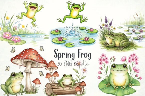 Spring Frog Sublimation Clipart: Creative Project Ideas