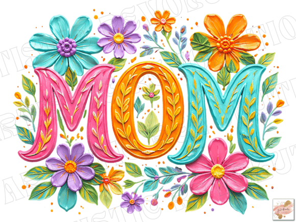 Strategic Application of Floral Mom Png Brushstroke Mom Design in Commercial Product Development