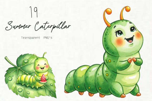 Summer Caterpillar Clipart: A Versatile Design Resource for Creative DIY Projects