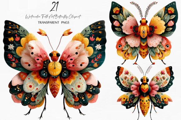 Watercolor Folk Art Butterfly Clipart: A Guide to Creative Application